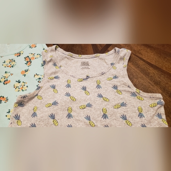 Floral and Pineapple Kids Tank Tops Cherokee And Falls Creek Size 10/12 - Picture 14 of 16